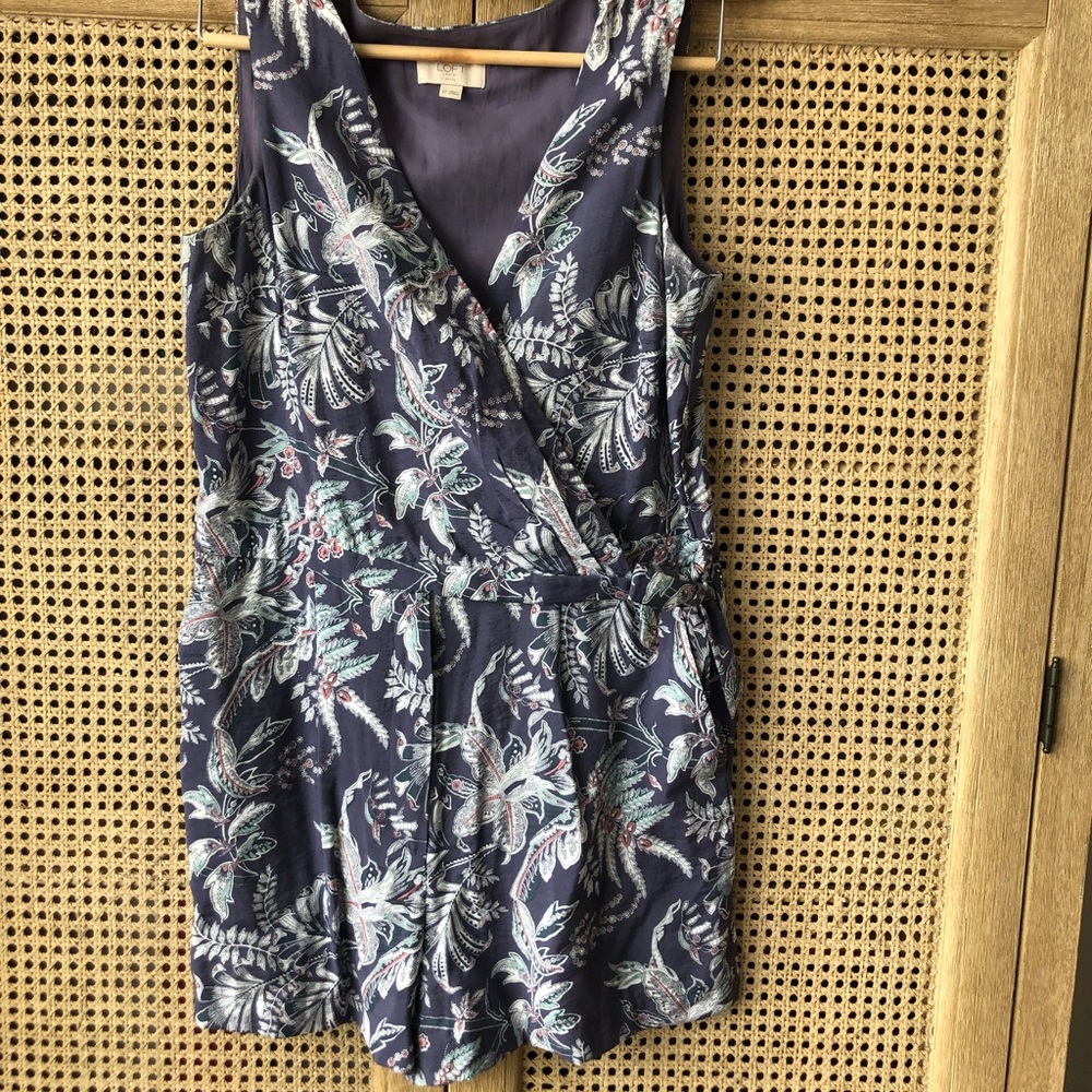 Loft purple wrap romper